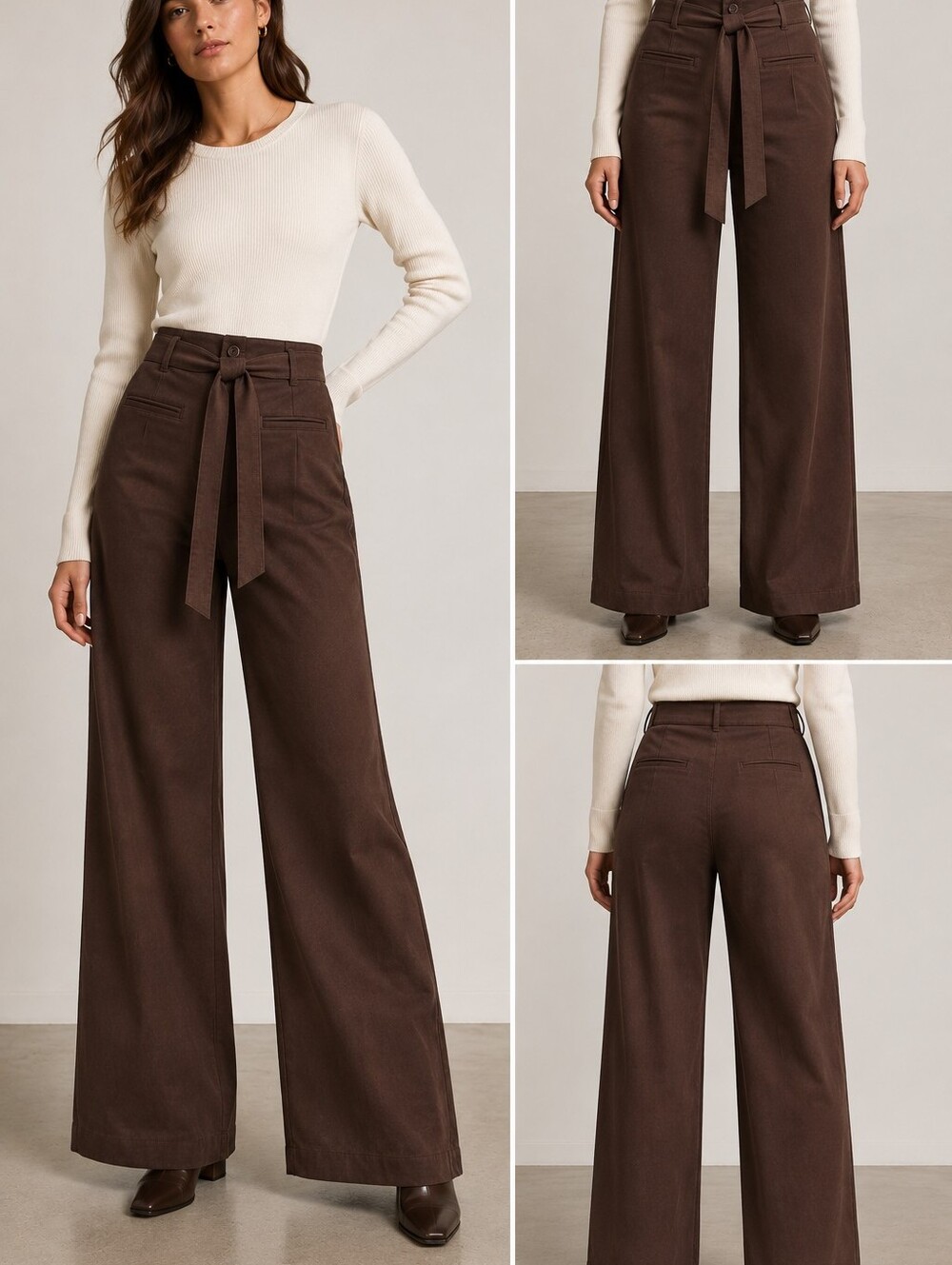 BCBG Generation NWT Pleated High Waist Wide Leg Trousers Brown Y2K  M